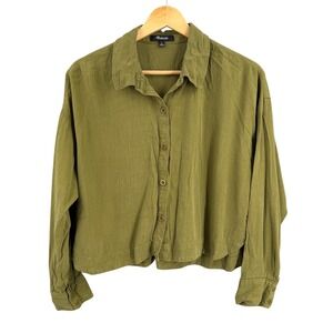 Madewell Lusterweave Olive Button Down Shirt